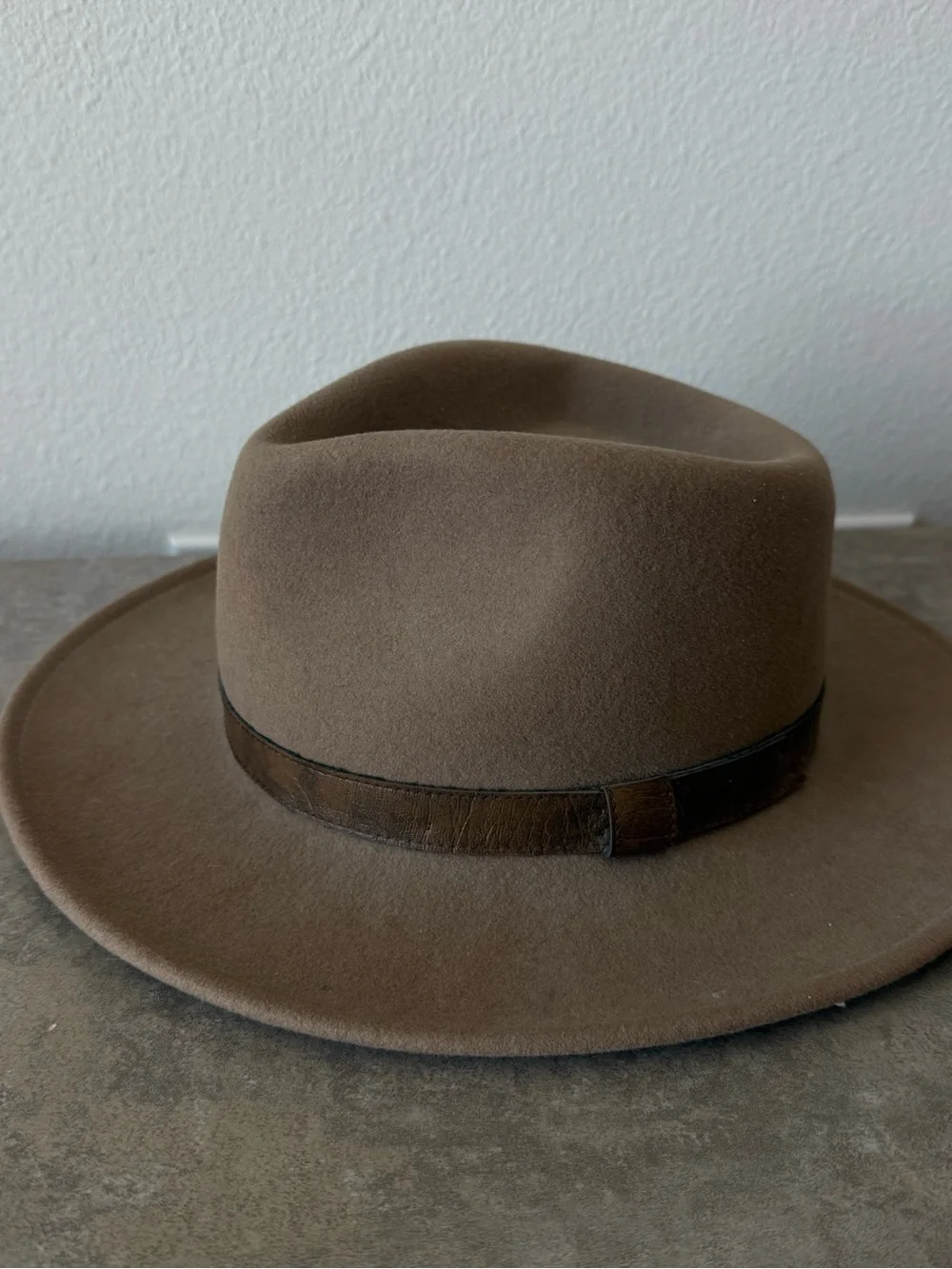 Classic Brown Wool Fedora with Leather Band